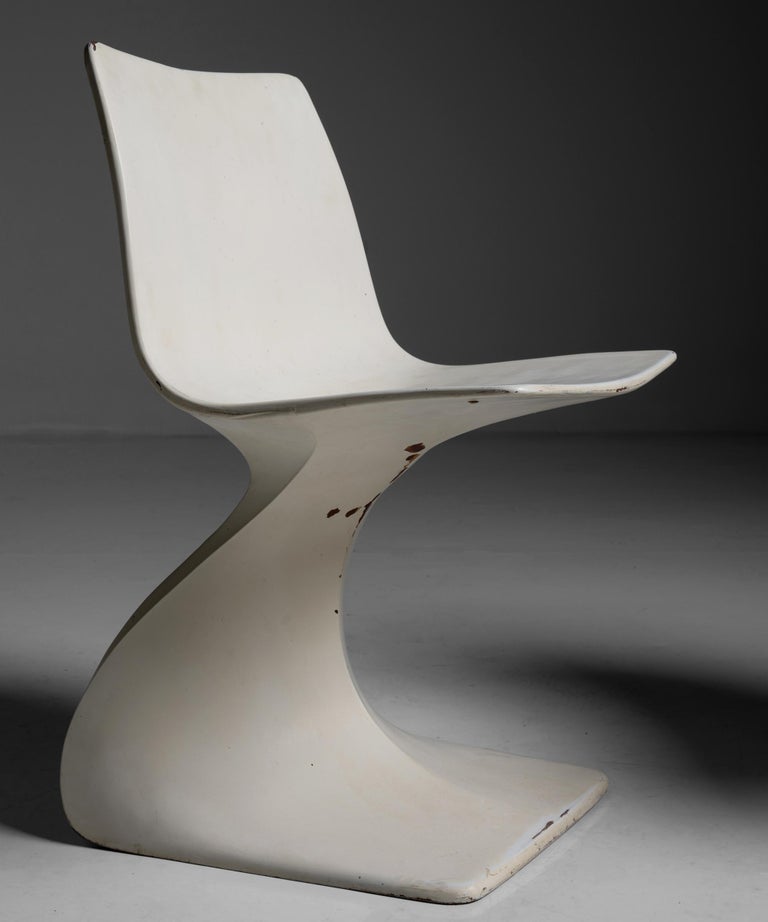 Curved Fiberglass Chairs, France, Circa 1970 at 1stDibs