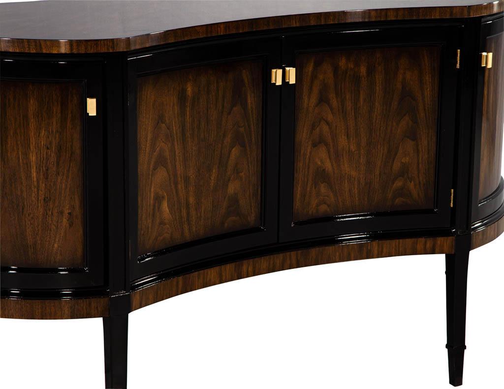 Metal Curved Front Sideboard Cabinet in 2 Tone High Gloss Finish For Sale