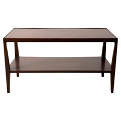 Curved Front two-Tier Console in Honduran Mahogany by Edward Wormley for Dunbar