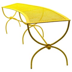 Retro Curved Garden Patio Benches by Salterini Pair Available
