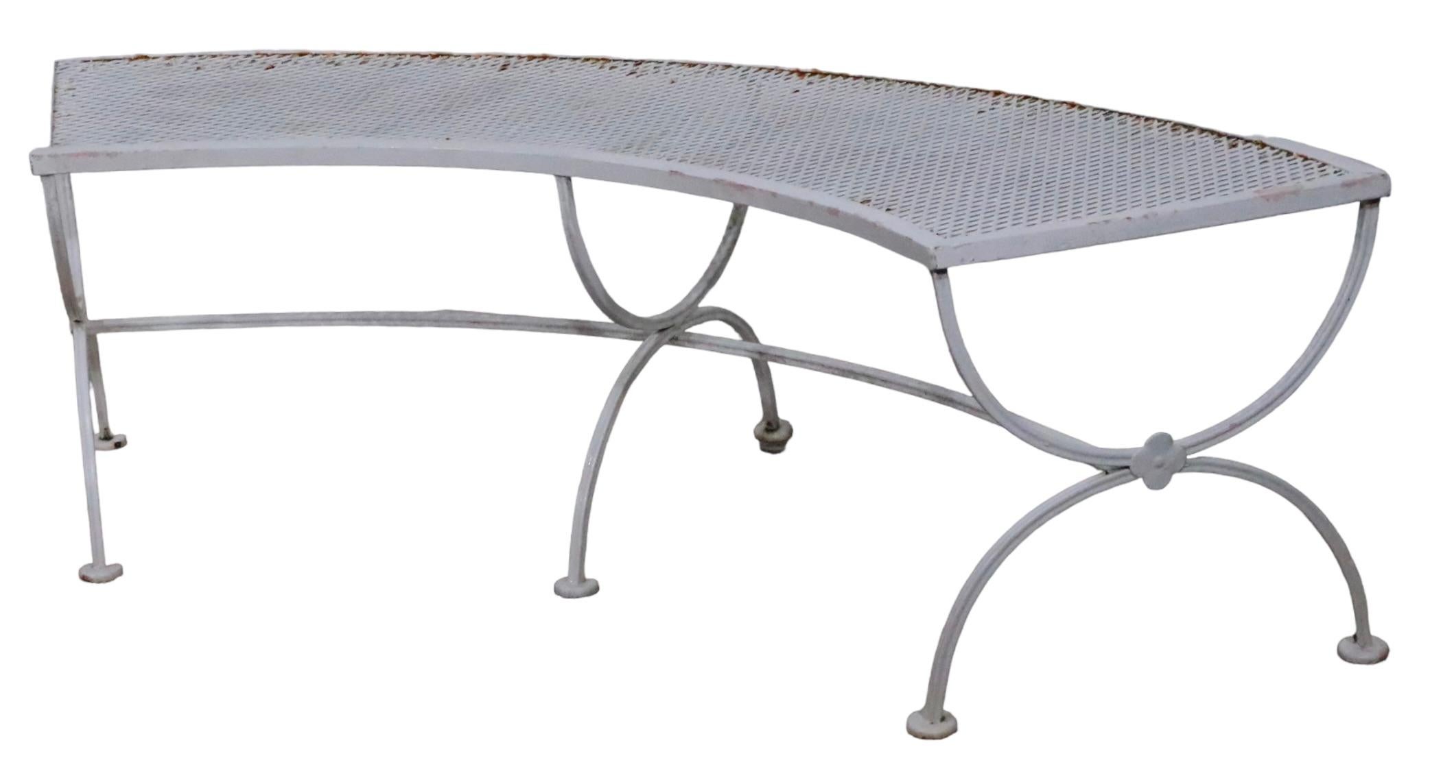 Curved Garden Patio Poolside Bench by Salterini 3 available  For Sale 3