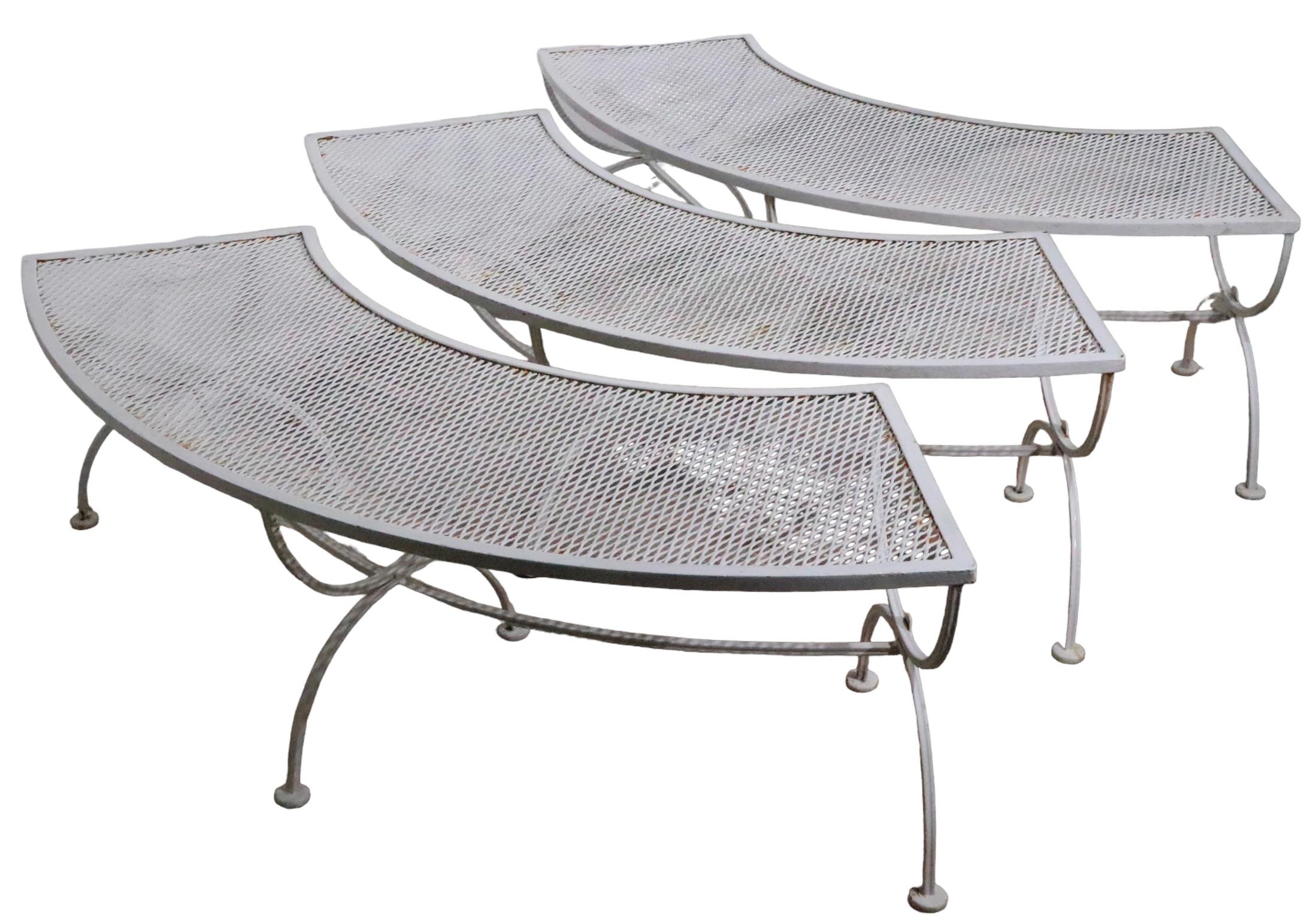 Curved Garden Patio Poolside Bench by Salterini 3 available  For Sale 4
