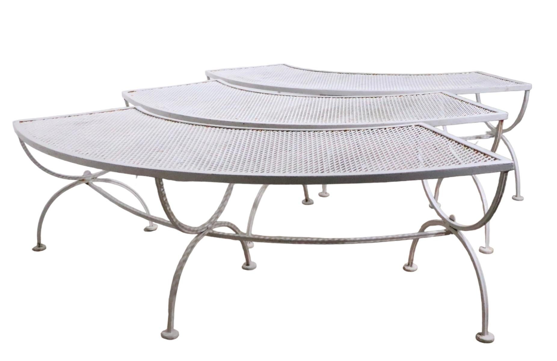 Curved Garden Patio Poolside Bench by Salterini 3 available  For Sale 1