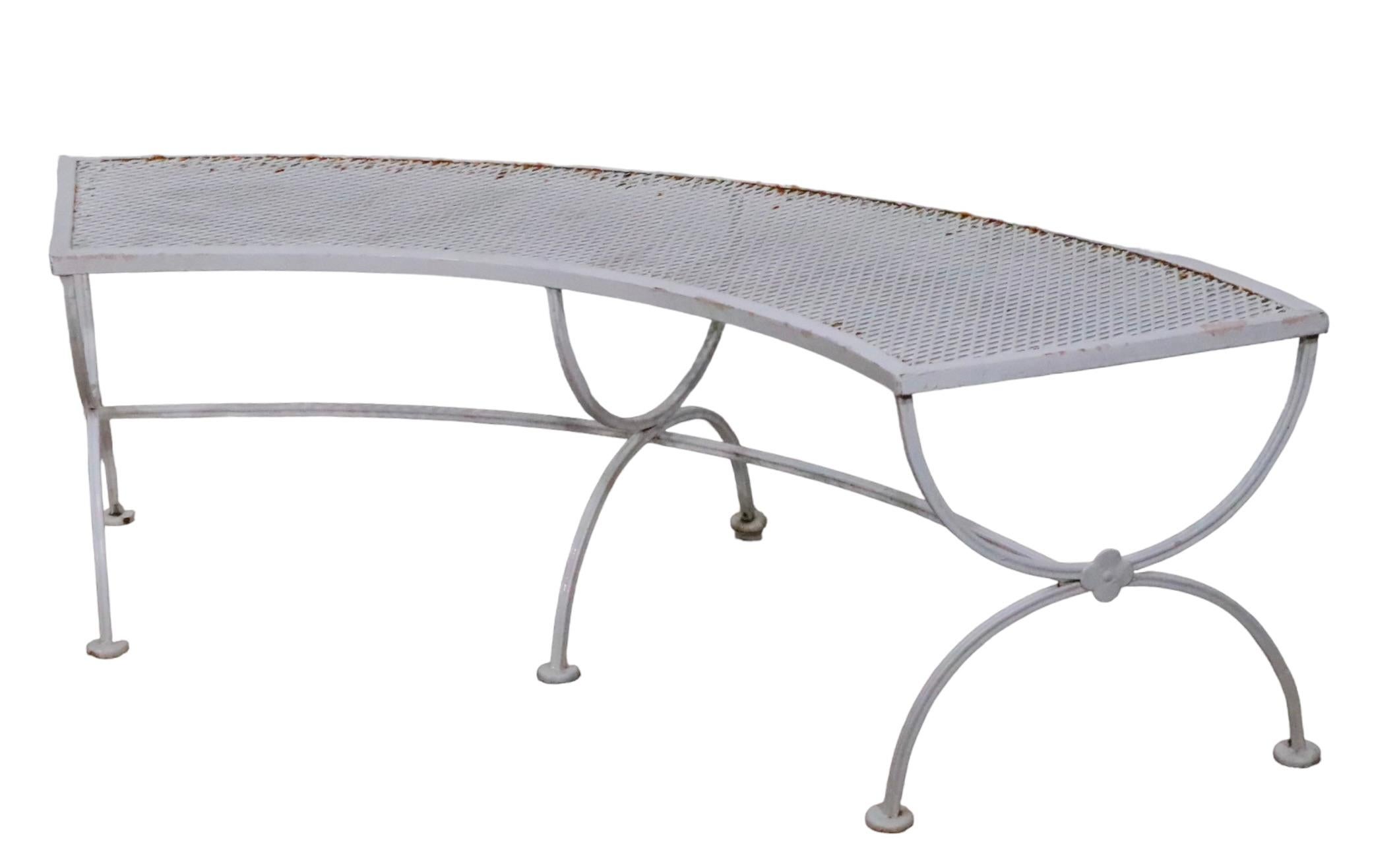 Curved Garden Patio Poolside Bench by Salterini 3 available  For Sale 2