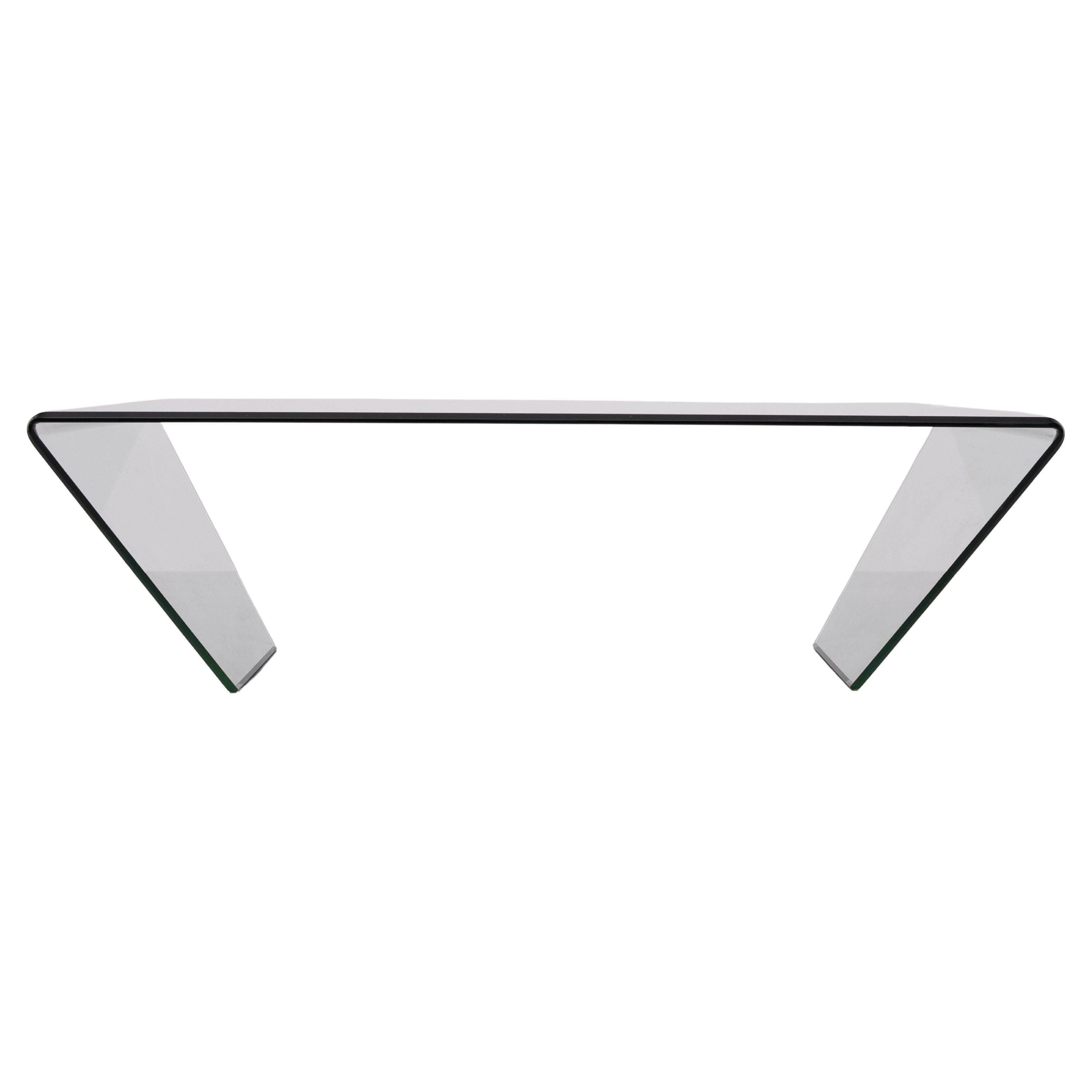Mesa de centro de cristal curvado Años 80 Italia