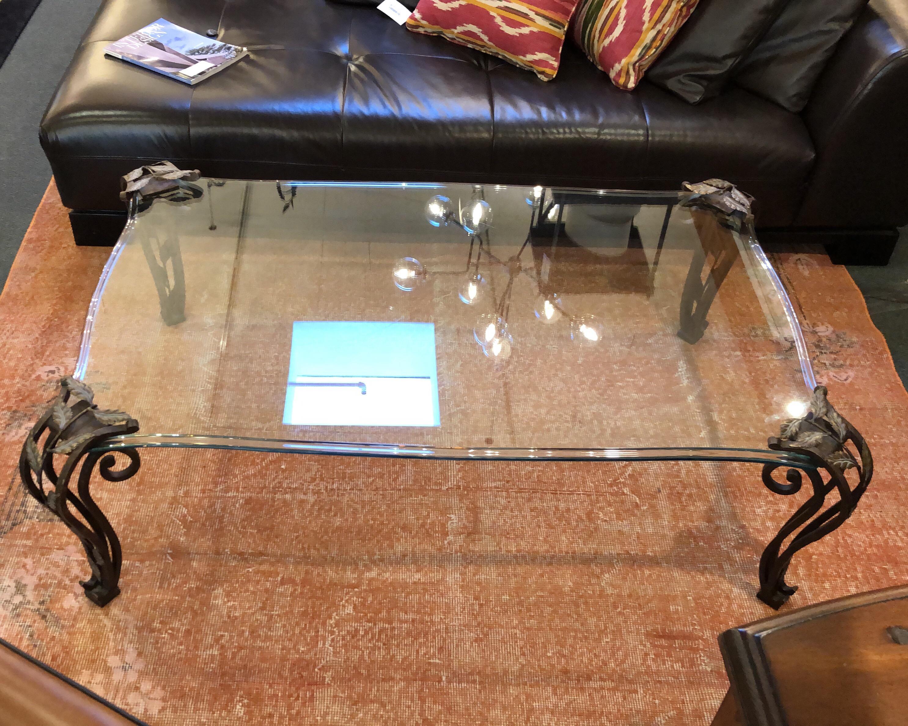 Curved Glass Coffee Table by Thomasville In Good Condition For Sale In San Francisco, CA