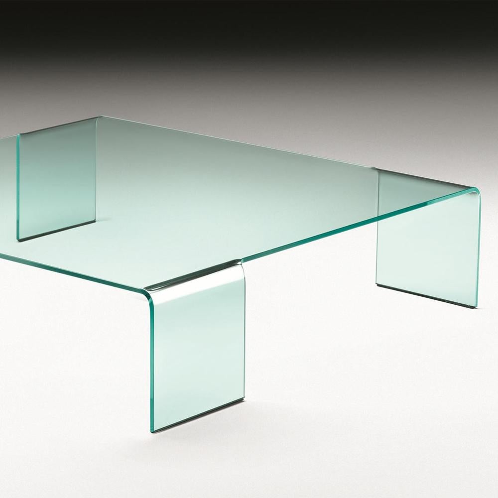 glass curved coffee table