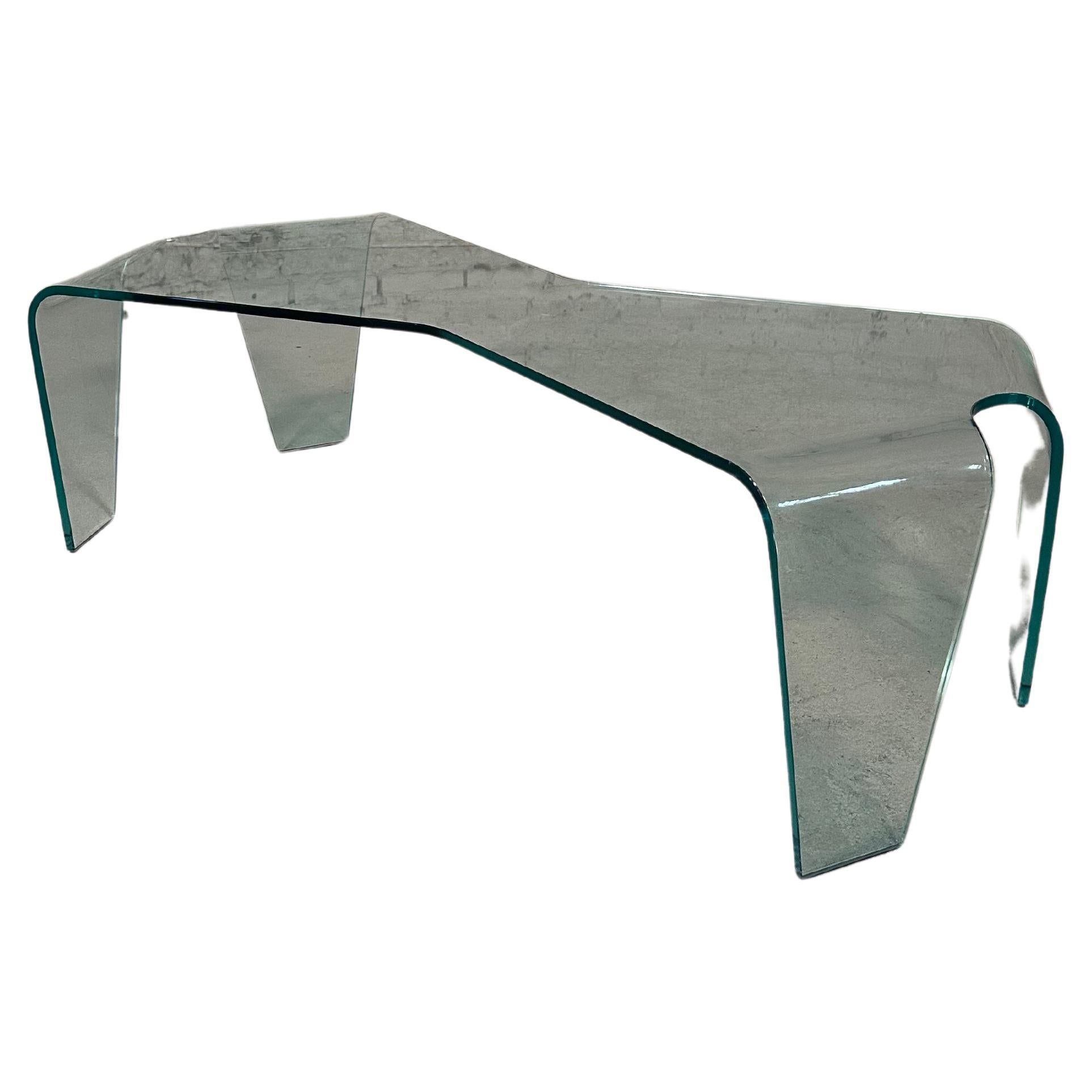 Curved Glass Coffee Table For Sale