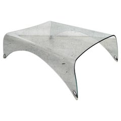 Curved glass coffee table “Genio” by Massimo Iosa Ghini for Fiam  2000s