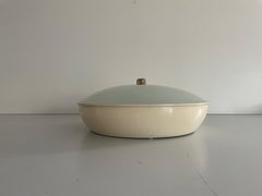 Curved Glass Flush Mount Light by Lumi, 1950s, Italy