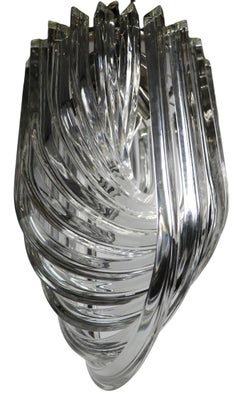 Curved Glass Loop Curvati Chandeliers Attributed to Carlo Nason 3 Available