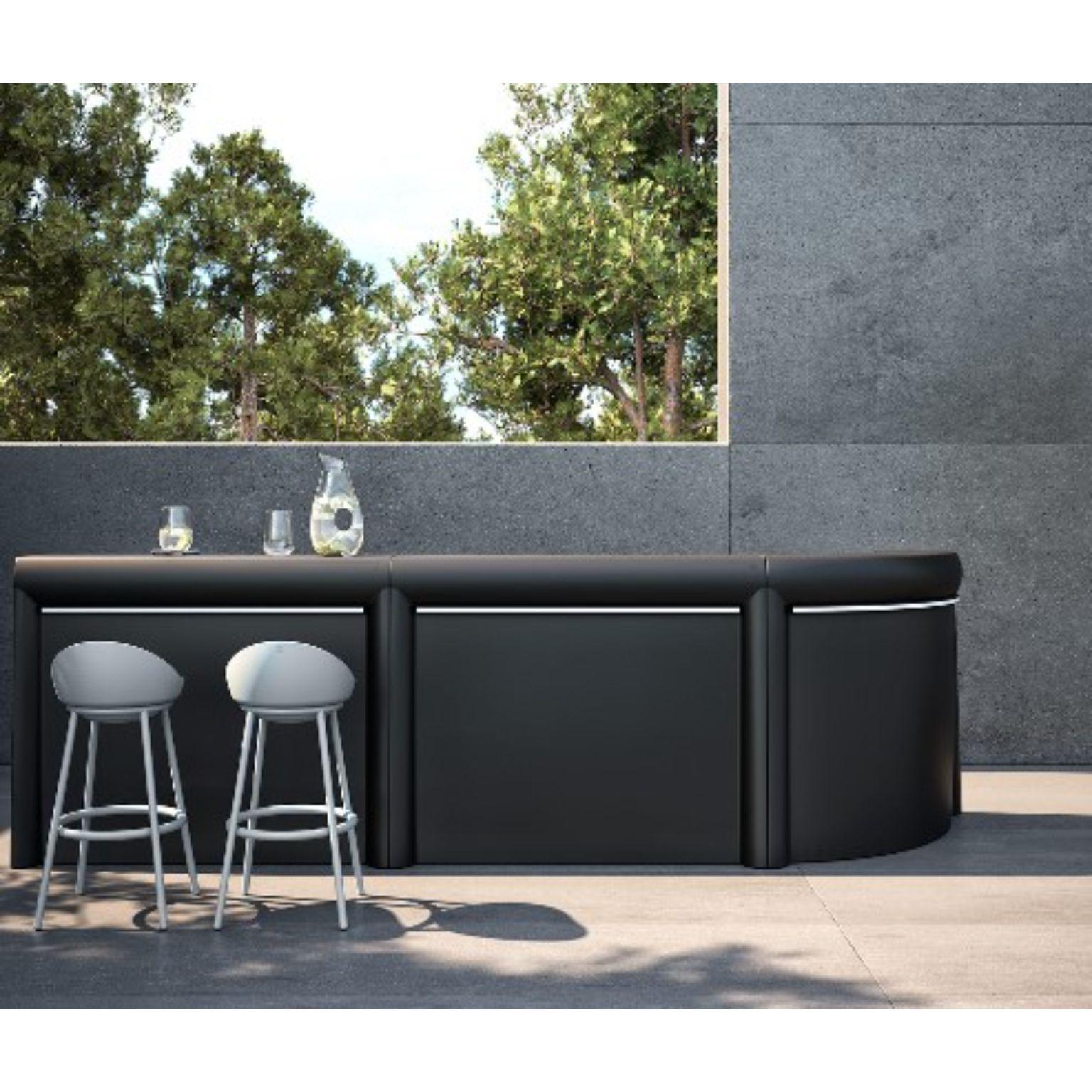 Curved Grey Lacquered Classe Bar by Mowee For Sale 1
