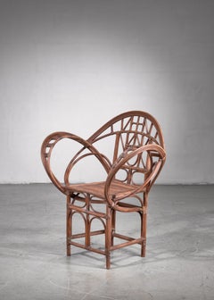 Curved Hand-Crafted Willow Chair, Austria