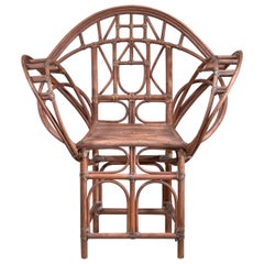 Curved Hand-Crafted Willow Chair, Austria
