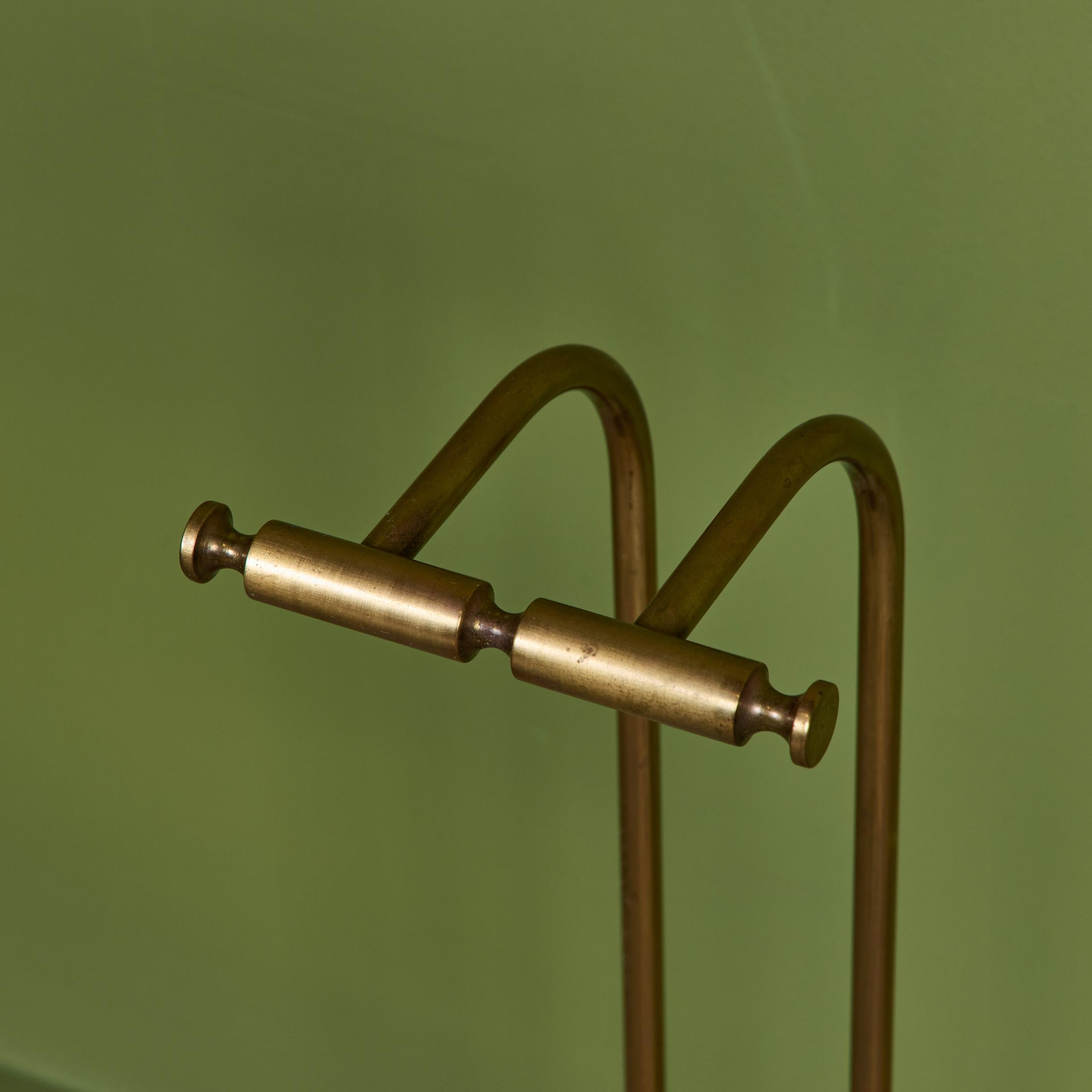 Curved Handle Brass Fireplace Tool Set For Sale 10