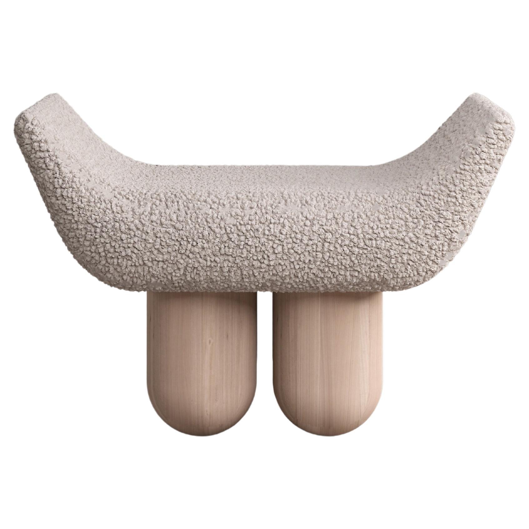 Curved Horn-like Seat Lamb and Ashwood Chair by Pietro Franceschini