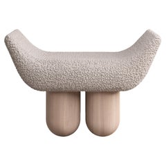 Curved Horn-like Seat Lamb and Ashwood Chair by Pietro Franceschini