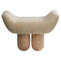 Geschwungener hornartiger sitz lamm und eschenholzstuhl von Pietro Franceschini