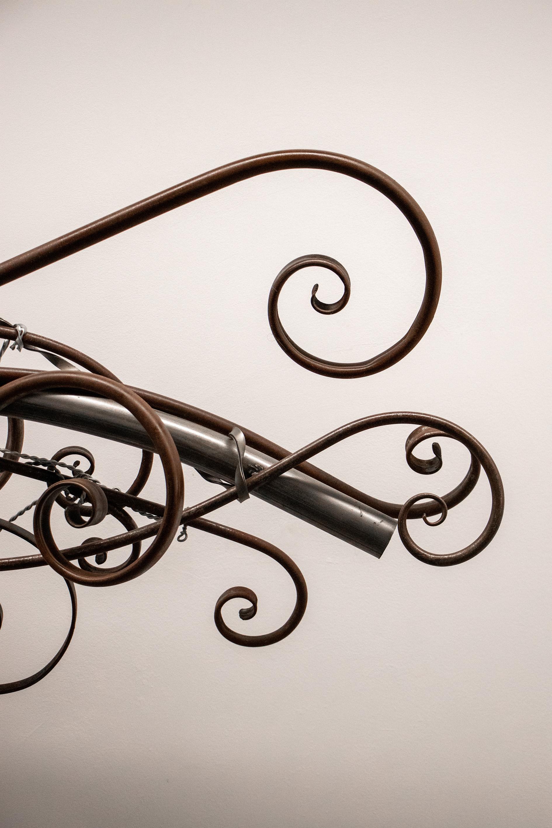 Curved Iron Sculpture For Sale 1