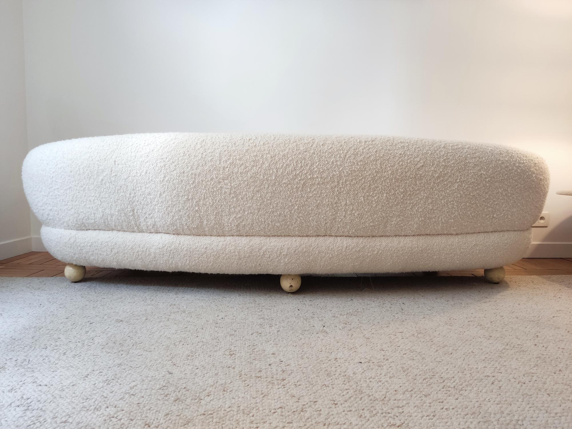 curved Italian sofa - 60s  For Sale 4