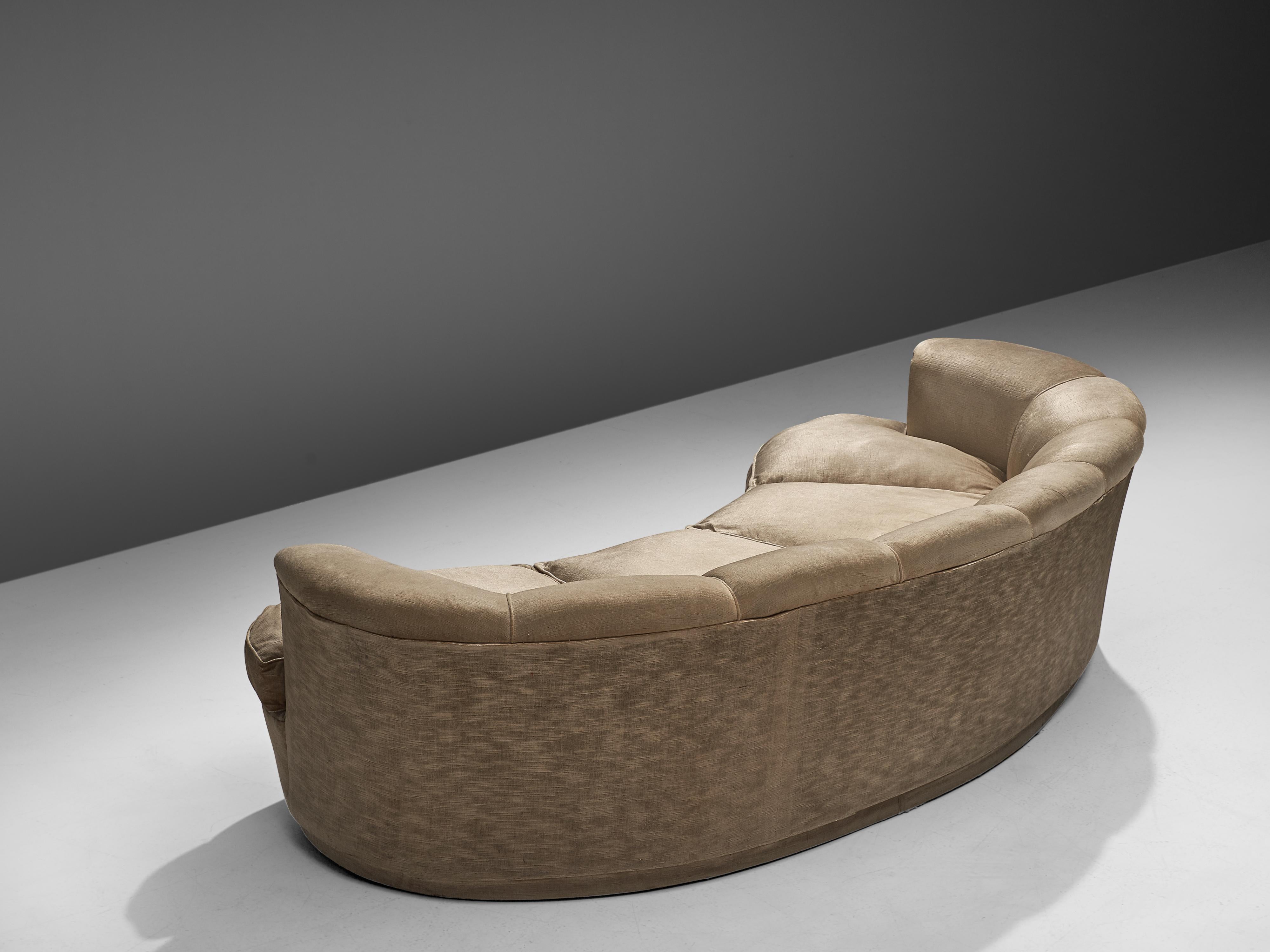 Curved Italian Sofa in Bright Velvet Upholstery 3