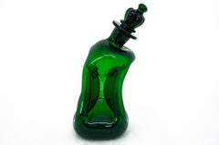 Curved "Kluk Kluk" Decanter Green, Holmegaard, Denmark, 1970s