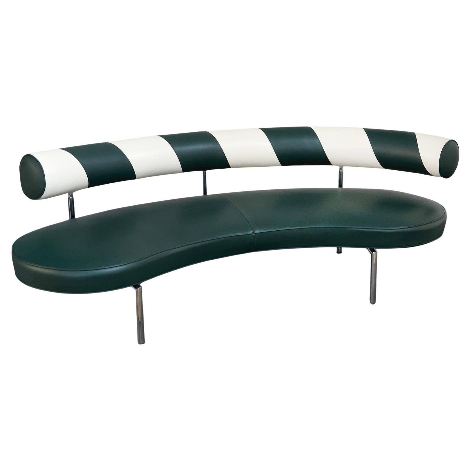 Curved leather sofa Max by Antonio Citterio, Flexform, Italy, 1983 For Sale