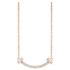 Curved Line Moissanite Necklace 925 Sterling Silver Necklace Unique Gift For Her