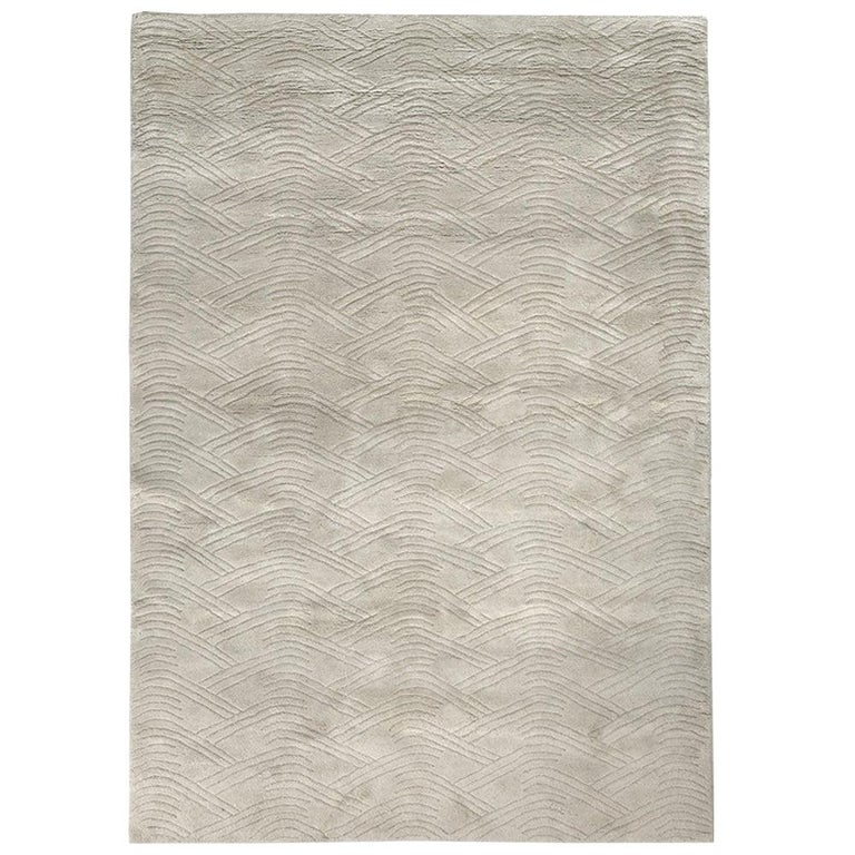 Line Pattern Rug Curved Line Pattern Customizable Voyage Weave Rug in Dove Extra Large ...