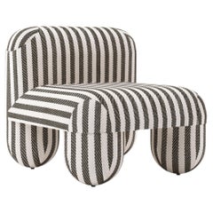 Sedia lounge curva in twill di cotone a righe - HELLO by NOOM