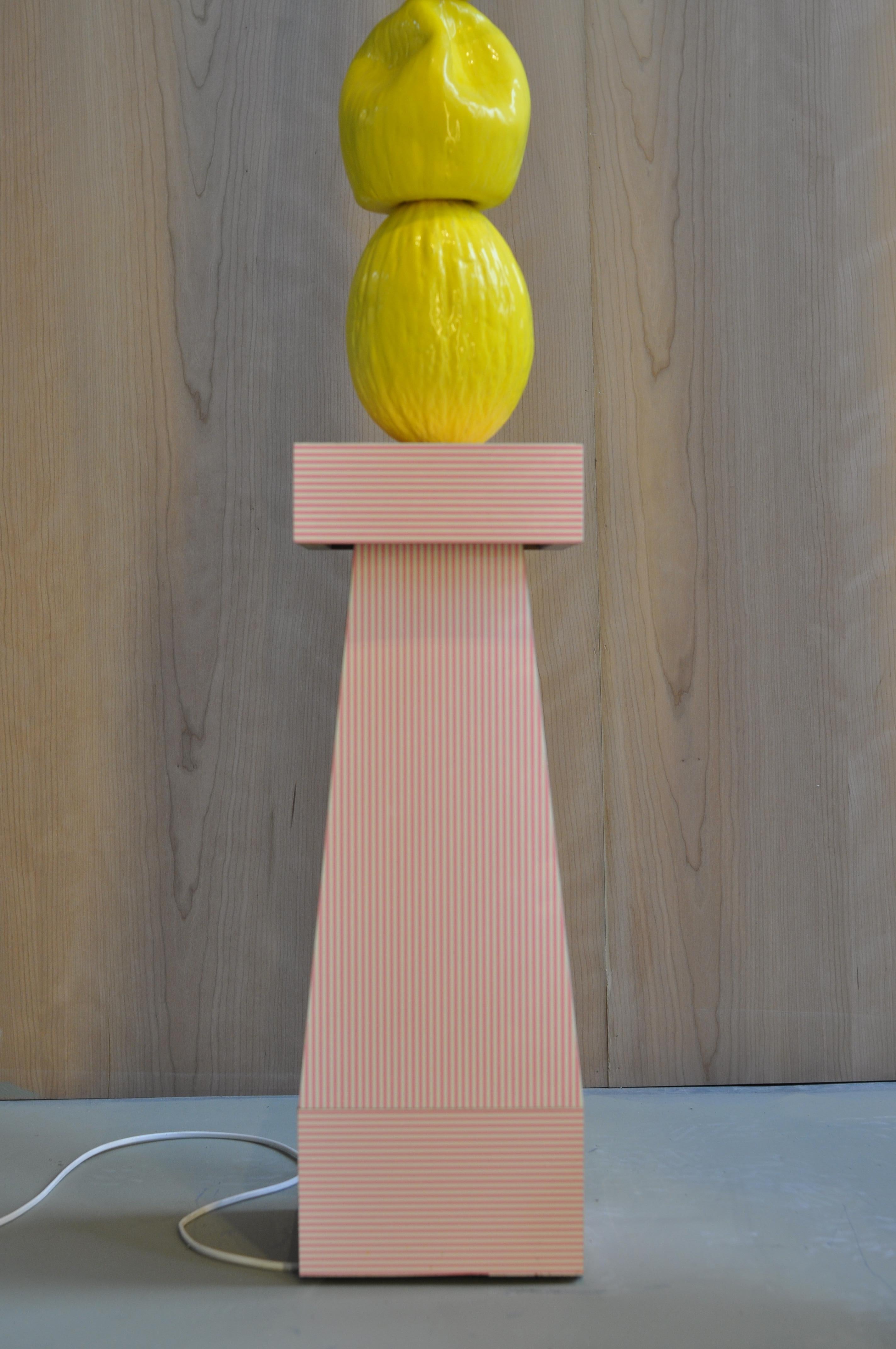 Curved Melon TOTEM Large, REM Atelier, Ceramic Lamp In New Condition For Sale In Rotterdam, Netherlands