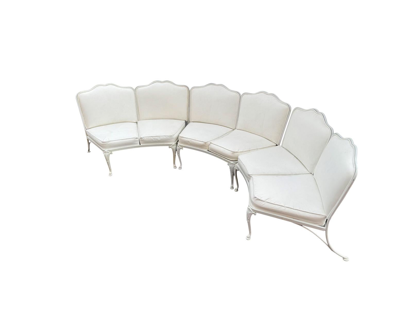 American CURVED Mid Century Modern Wrought Iron Russel Woodard Patio Set