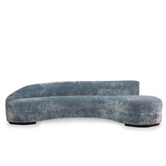 Curved Mid-Century Style Tight Seat Tight Back Sofa