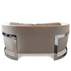 Curved Milo Baughman Style Sofa