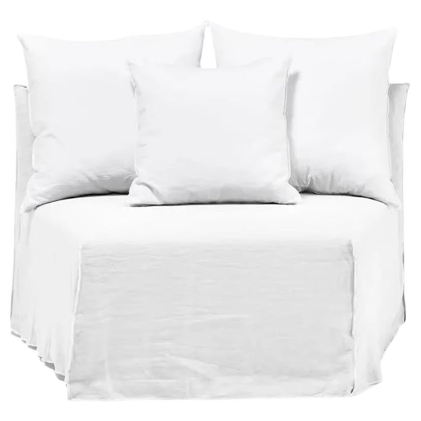 Elemento modular curvo Gervasoni Ghost 33 diseño Paola Navone - Lino blanco