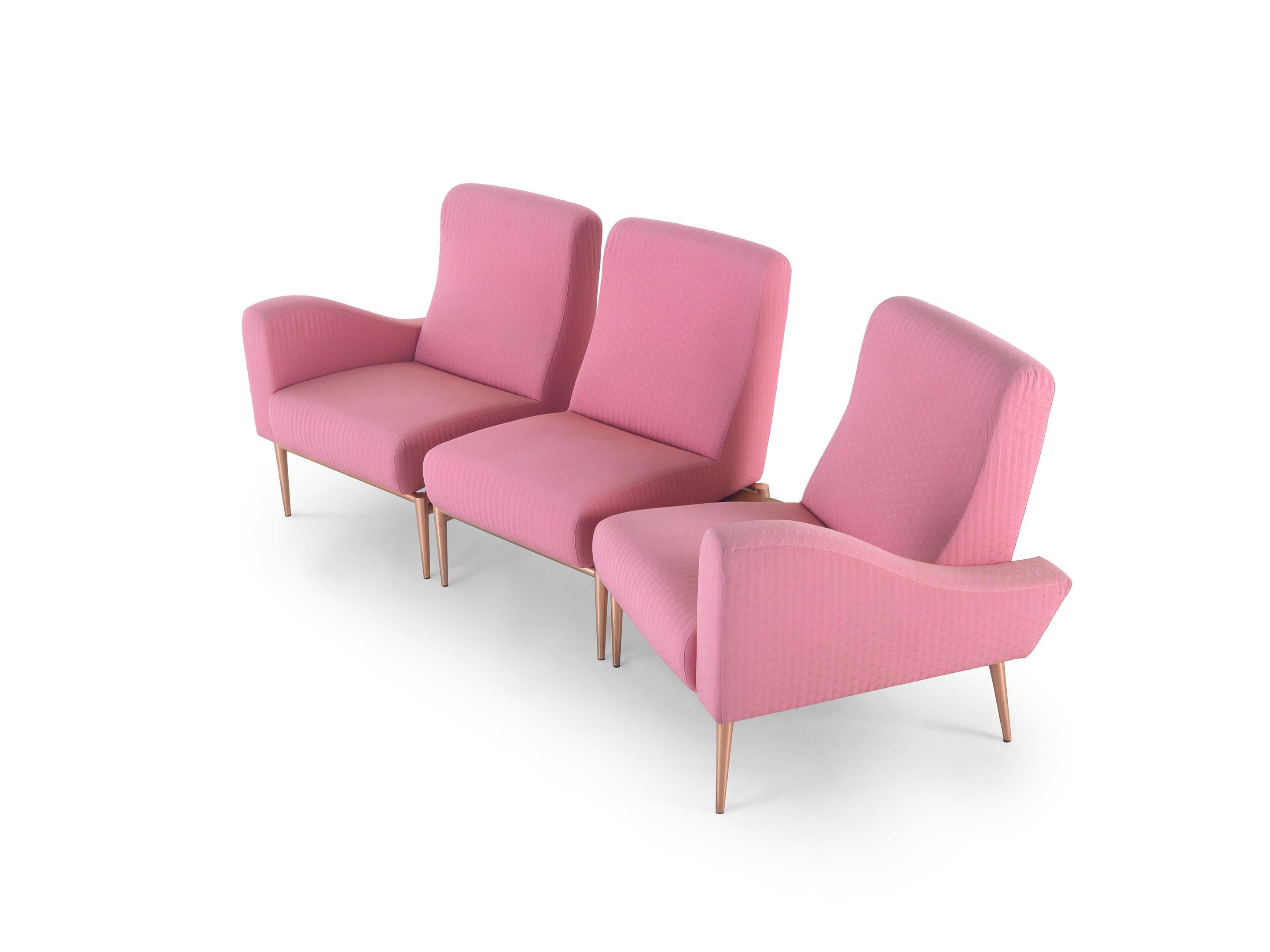 Italian Curved modular Flabello sofa, design by Ugo La Pietra, 1986 For Sale