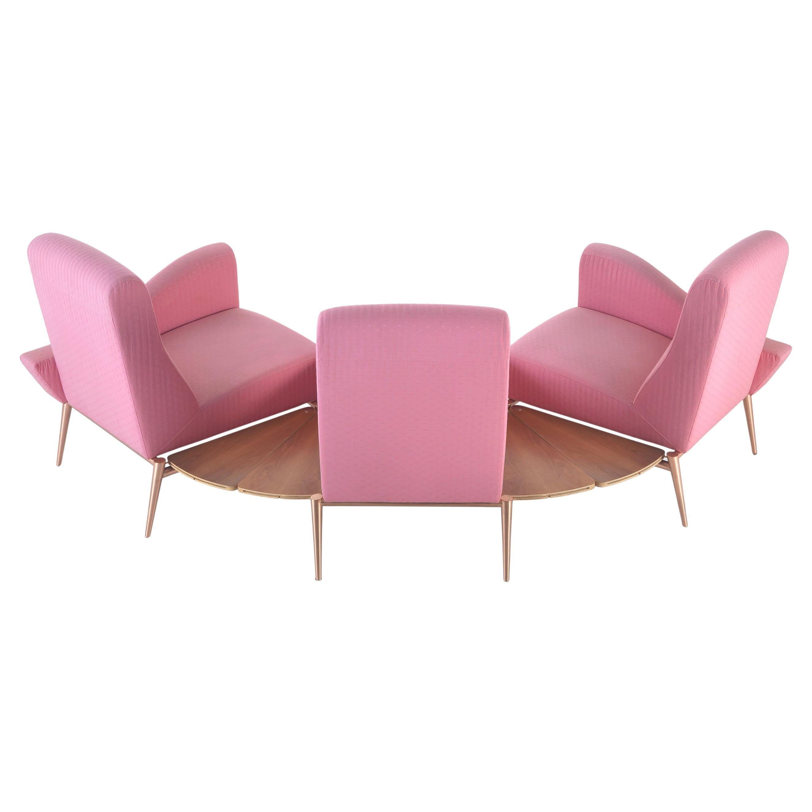 Curved modular Flabello sofa, design by Ugo La Pietra, 1986 For Sale