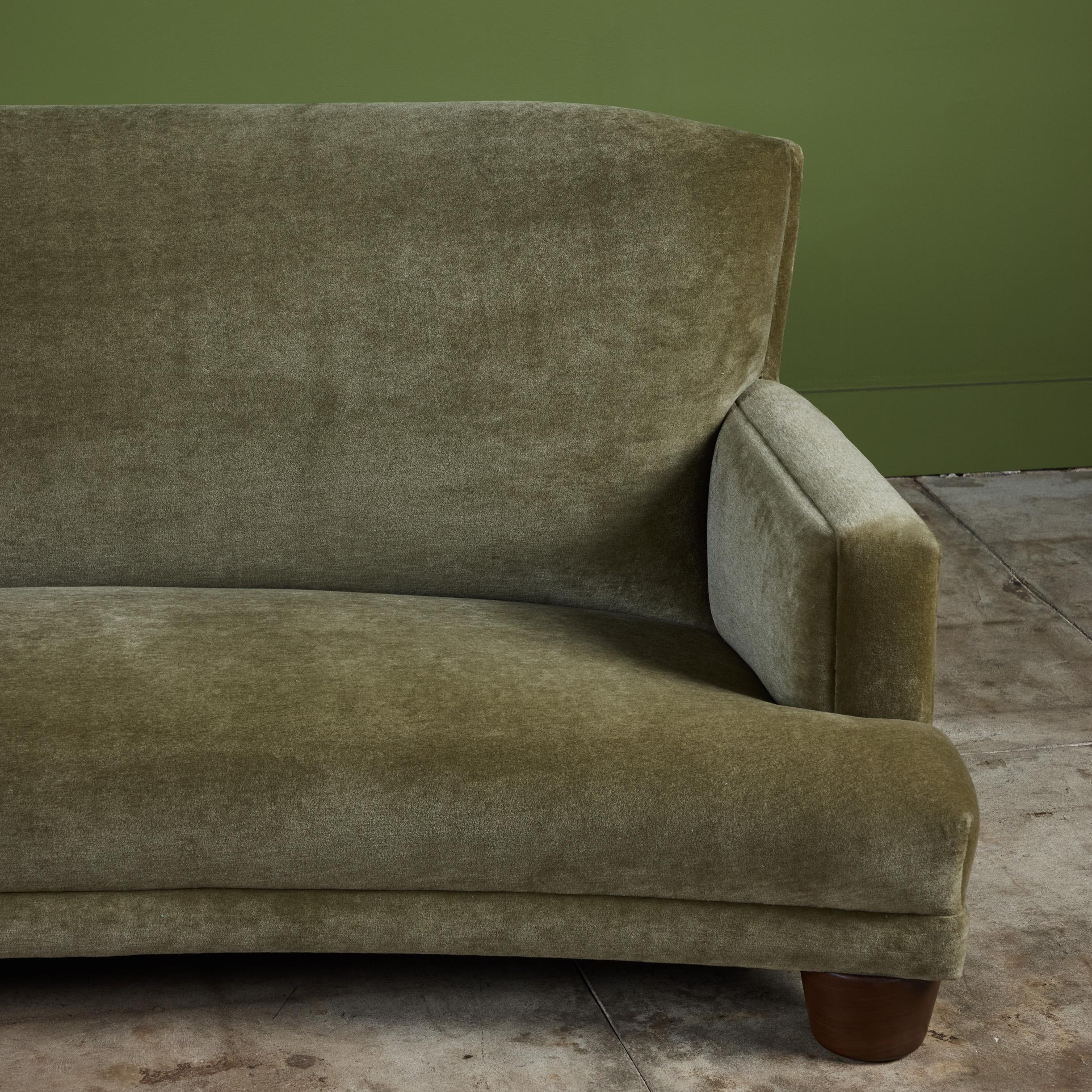 Curved Mohair Velvet Sofa 4