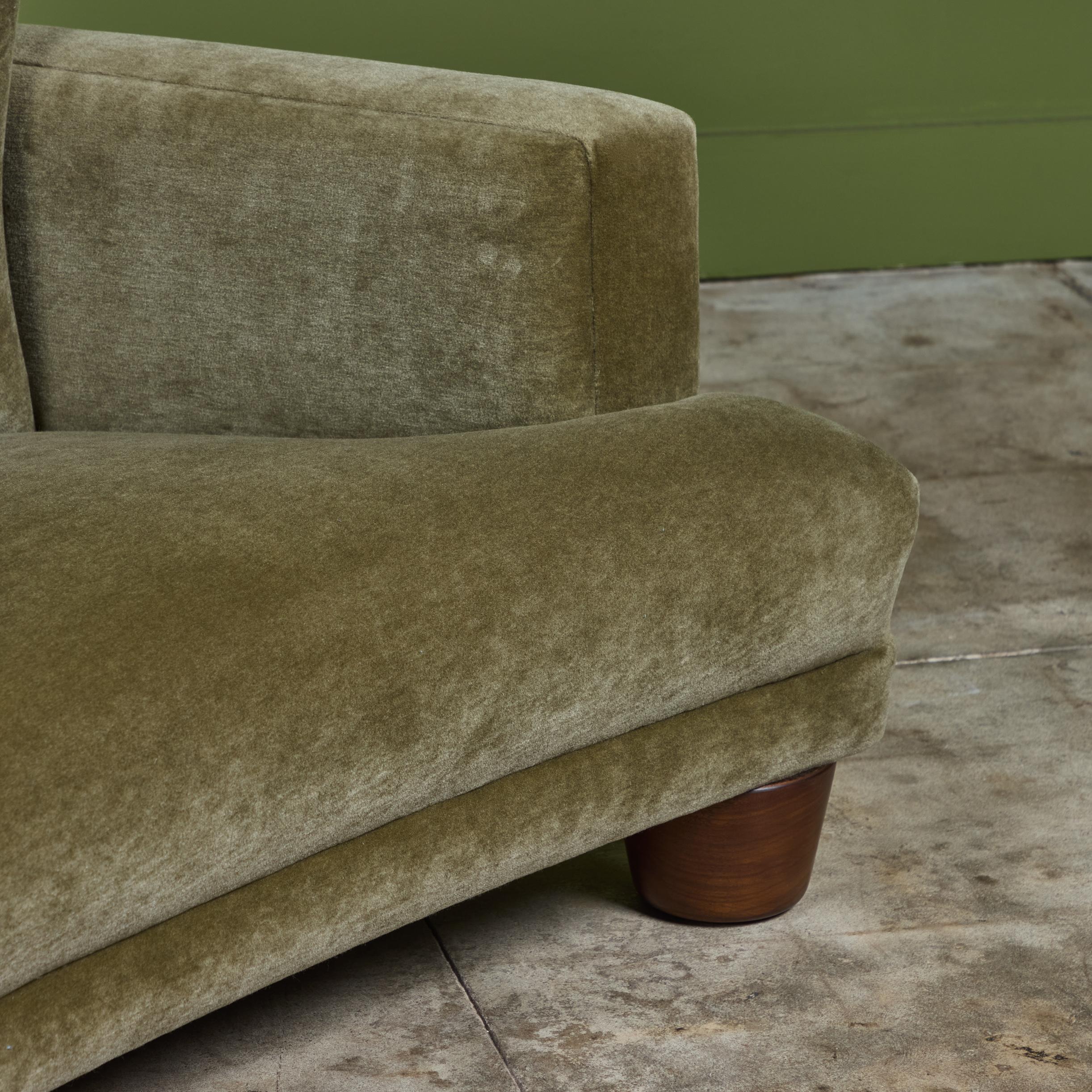 Curved Mohair Velvet Sofa 5
