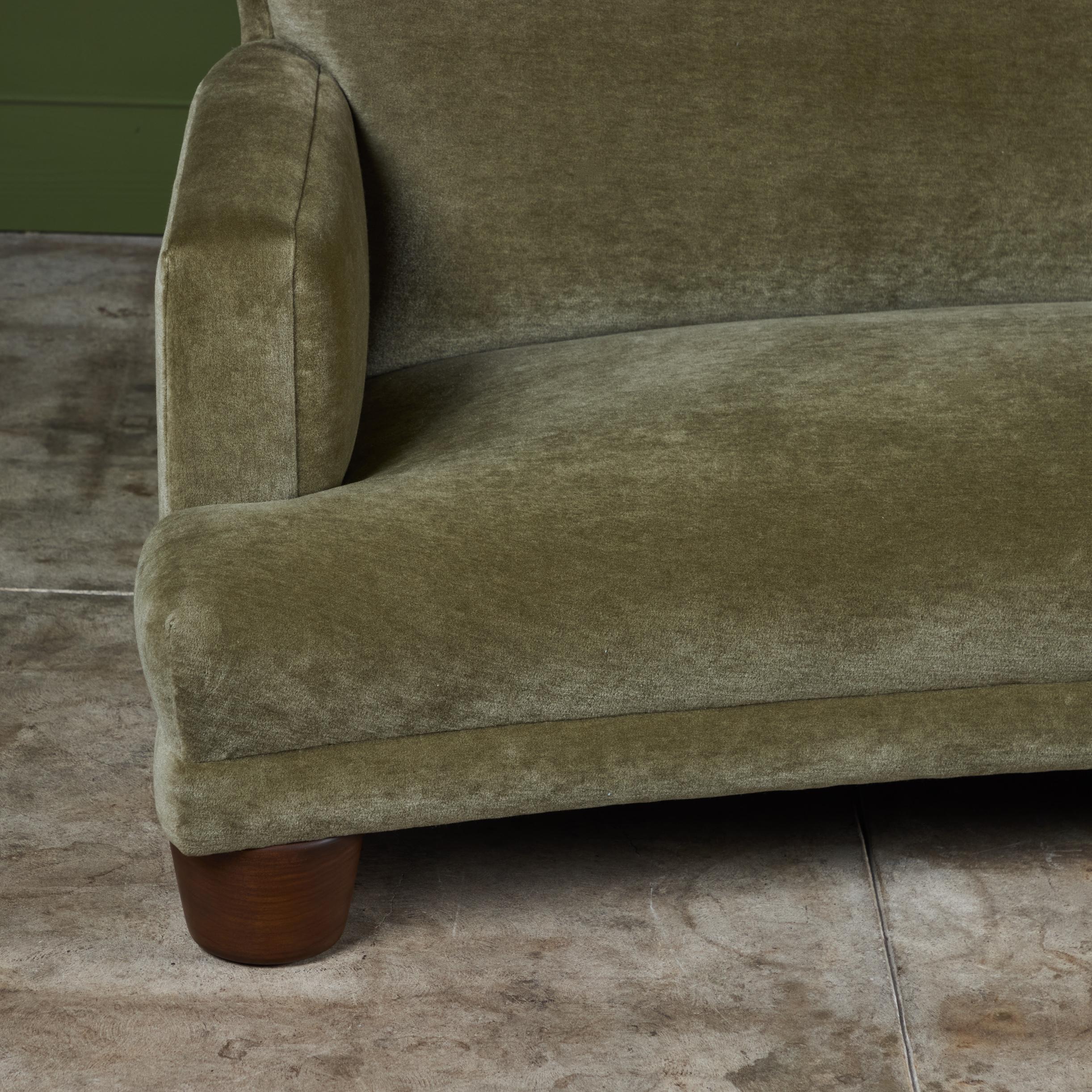 Curved Mohair Velvet Sofa 6