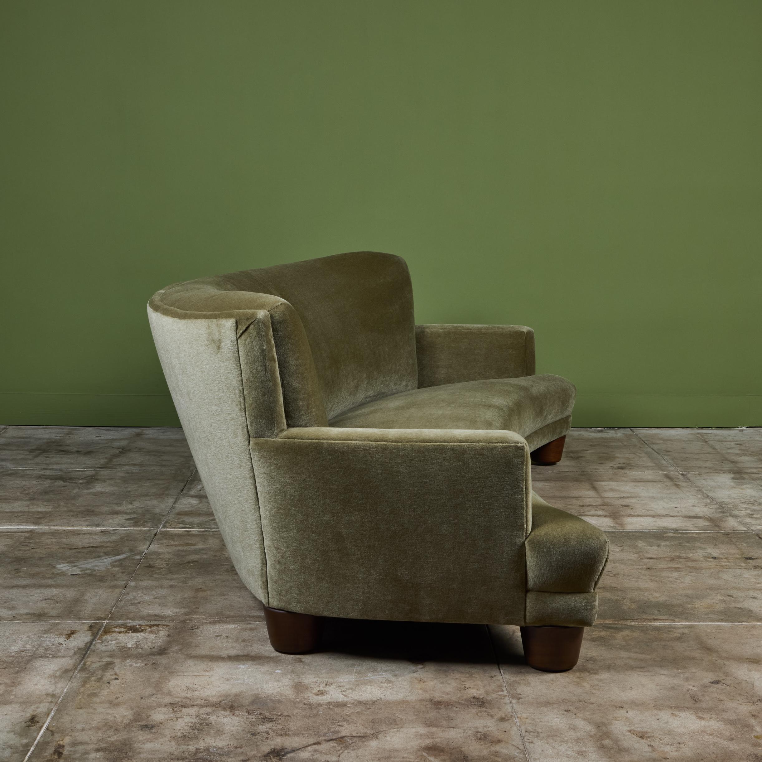 Curved Mohair Velvet Sofa 1