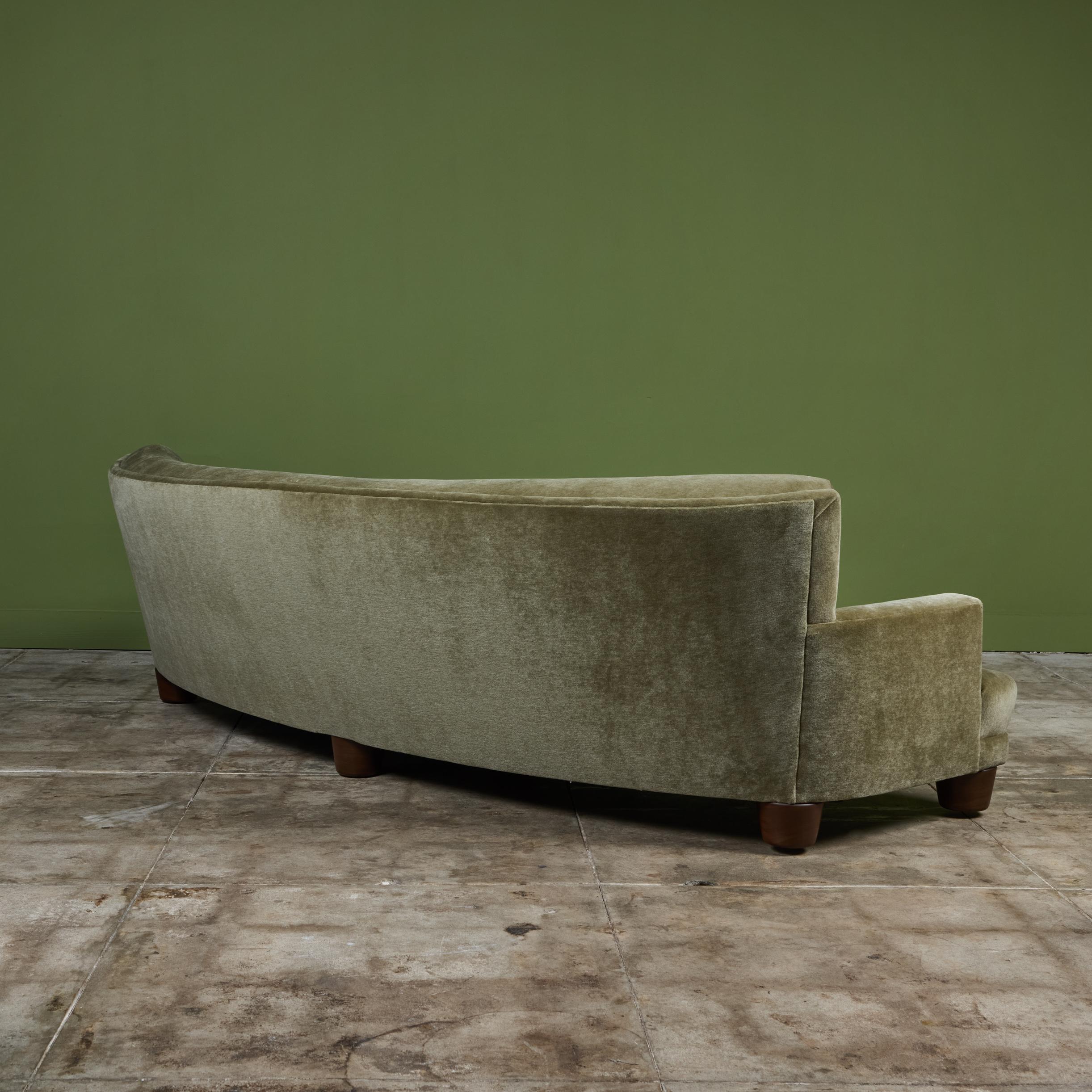 Curved Mohair Velvet Sofa 2