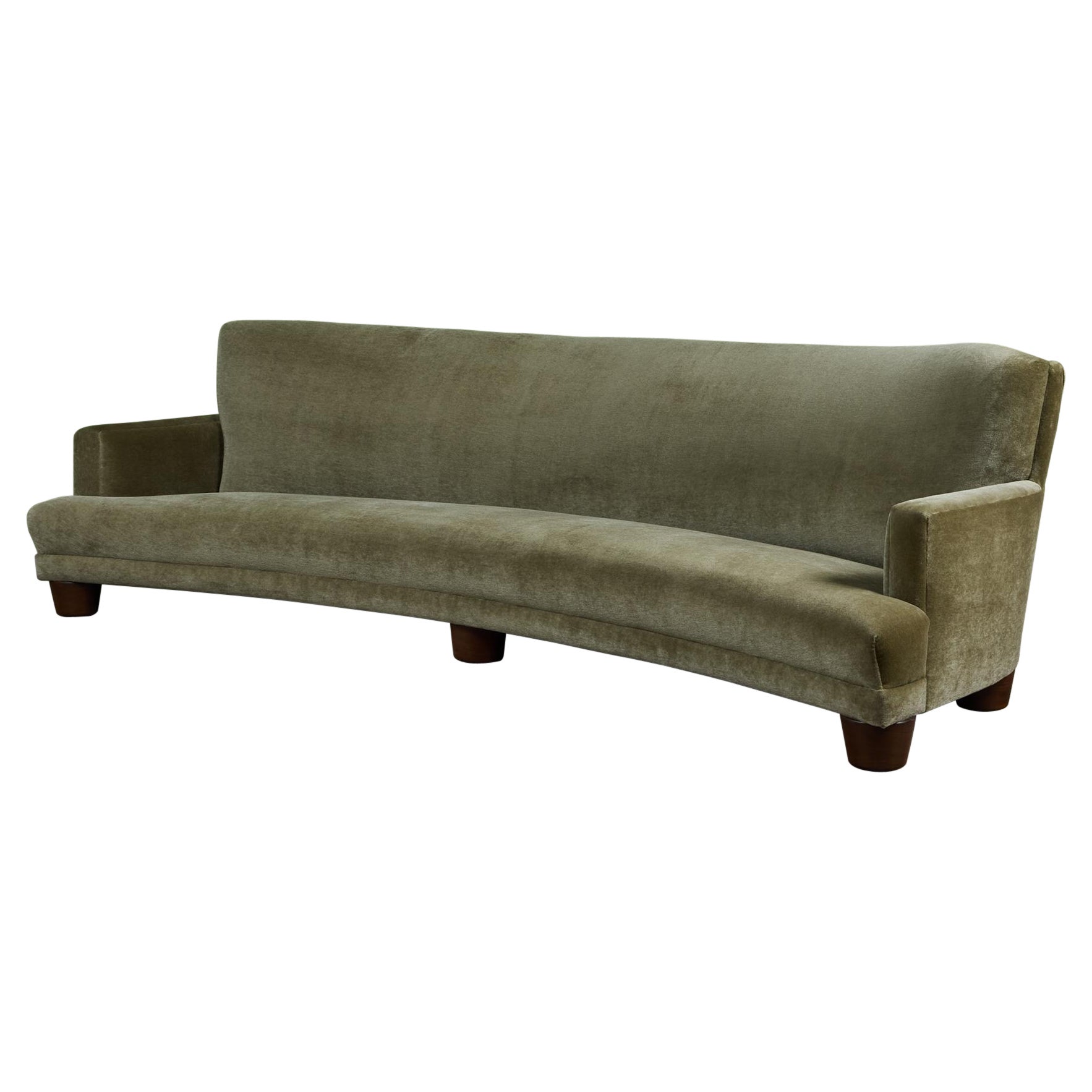 Curved Mohair Velvet Sofa
