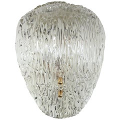 Murano Kalmar Curved Textured Glass Wall Sconce, 1950s