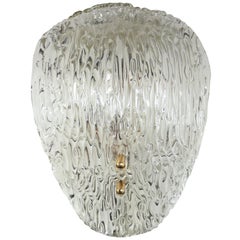 1950s Murano Curved Textured Glass Wall Sconce by J.T. Kalmar