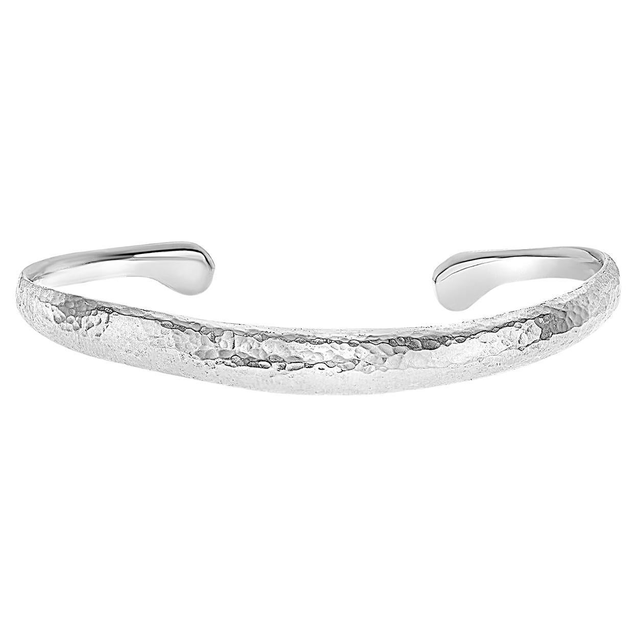 Curved Nomad Cuff Bangle In Sterling Silver