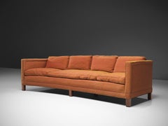 Curved Orange Sofa by Dunbar