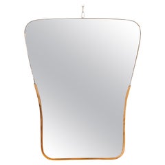 gio ponti style mirror Curved Ponti Style Half Brass Mirror