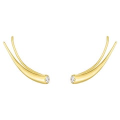 Curved Quill Climber Earrings
