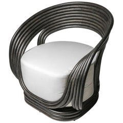 Curved Rattan Armchair